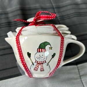 Snowman Teacup Christmas Rae Dunn measuring cups New with tags.
